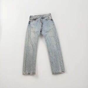 Vintage Levis 501 Jeans Mens Blue Button Fly Made in USA Stains Fits 30x28